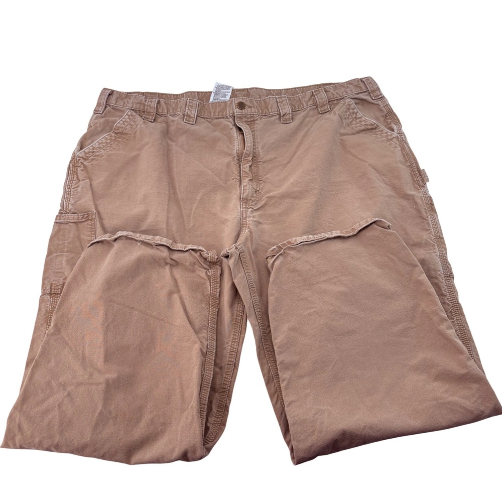 Carhartt B151 DKH Dungaree Fit Canvas Work Pants Brown 48x32 Mens Womens